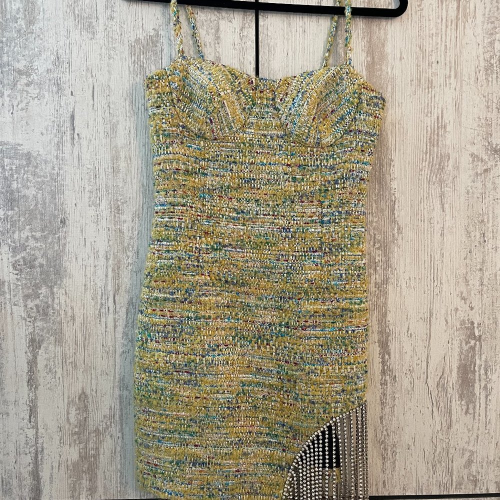 NYE Stunner - AREA Designer Minidress with Crystal Sequins